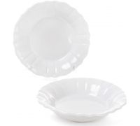 Набор 6 глубоких тарелок Leeds Ceramics SUN Ø23см, каменная керамика (белые)