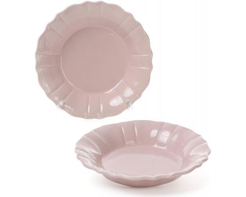 Набор 6 глубоких тарелок Leeds Ceramics SUN Ø23см, каменная керамика (розовый-пепельный) Набор 6 глубоких тарелок Leeds Ceramics SUN Ø23см, каменная керамика (розовый-пепельный)