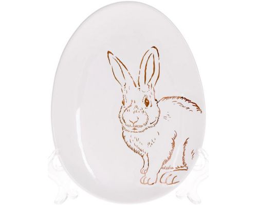 Набор 6 керамических овальных блюд "Bunny" 16.5х12х2см, белый с золотом Набор 6 керамических овальных блюд "Bunny" 16.5х12х2см, белый с золотом
