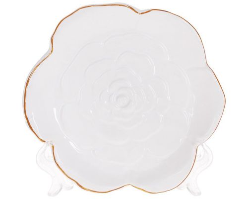 Набор 6 керамических тарелок "Rose" 16х15.5х2.5см, белый с золотом Набор 6 керамических тарелок "Rose" 16х15.5х2.5см, белый с золотом