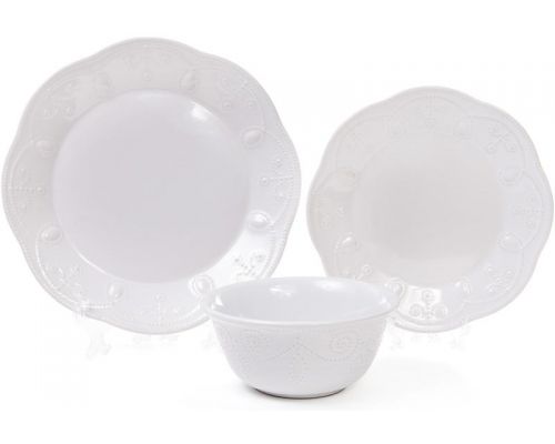 Набор 6 обеденных тарелок Leeds Ceramics Ø28.5см, каменная керамика (белые) Набор 6 обеденных тарелок Leeds Ceramics Ø28.5см, каменная керамика (белые)