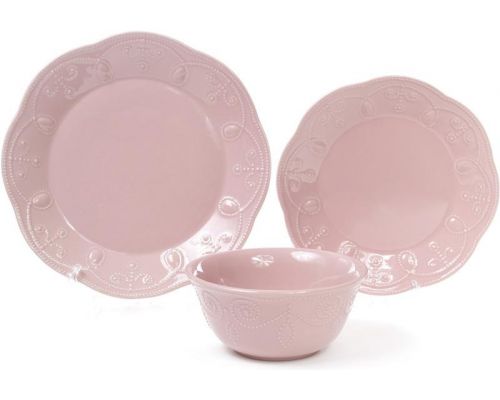 Набор 6 обеденных тарелок Leeds Ceramics Ø28.5см, каменная керамика (розовые) Набор 6 обеденных тарелок Leeds Ceramics Ø28.5см, каменная керамика (розовые)