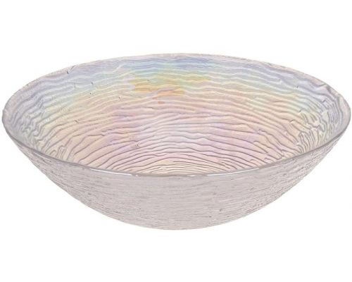 Набор 6 стеклянных глубоких тарелок "Fleur Pearl" Ø20см (0.9л), перламутр