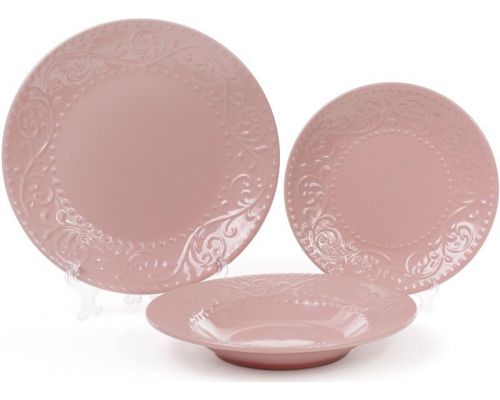 Набір 6 супових тарілок Leeds Ceramics Ø23см, кам'яна кераміка (рожеві) Набір 6 супових тарілок Leeds Ceramics Ø23см, кам'яна кераміка (рожеві)