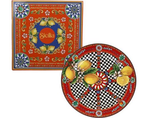 Тарелка фарфоровая Sicilia "Limoni" Ø27см (Лимоны)