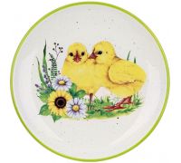 Тарелка сервировочная "Happy Easter" Цыплята Ø24см, керамическая