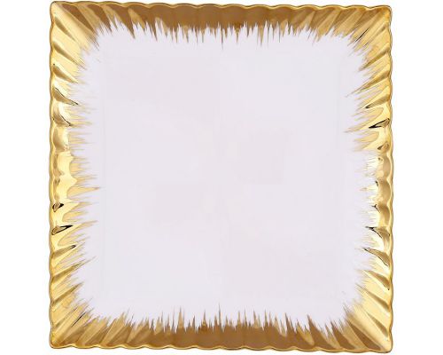 Тарелки фарфоровые Gold Luxury 31х31см, набор 2 квадратные тарелки