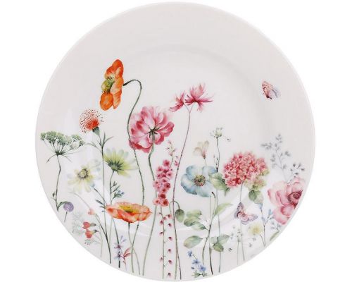 Тарелки обеденные Flower Garden Ø19см, набор 6 фарфоровых тарелок