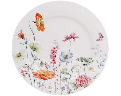 Тарелки обеденные Flower Garden Ø27см, набор 6 фарфоровых тарелок